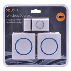 Solight 2x bezdrôtový zvonček, do zásuvky, 120m, biely