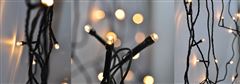 Solight LED vonkajšia vánočná reťaz, 50 LED, 5m, prívod 3m, 8 funkcií, časovač, IP44, teplá biela