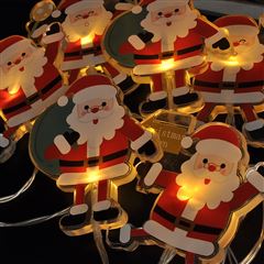 Solight LED okenná reťaz - Santa, 6x LED, prísavná, 120cm, 2x AA