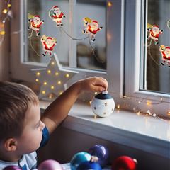 Solight LED okenná reťaz - Santa, 6x LED, prísavná, 120cm, 2x AA