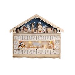 Solight LED adventný kalendár - horská chata,  10x LED, 50x40cm, 2x AA