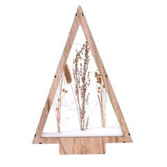 Solight LED drevená vianočná dekorácia, zasnežené zimné kvety, 37cm, 2x AA