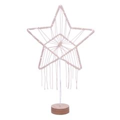 Solight LED vianočná hviezda stolná, pletená, 35x LED, 2x AAA