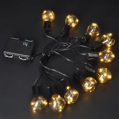Solight vonkajšia reťaz s dekoratívnym LED žiarovkami, 10x micro LED žiarovka, 3m, 3xAA