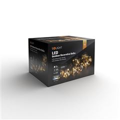 Solight vonkajšia reťaz s dekoratívnym LED žiarovkami, 10x micro LED žiarovka, 3m, 3xAA
