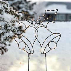 Solight LED vonkajšia dekorácia zvončeky, 100x LED, časovač, 55cm, 3x AA