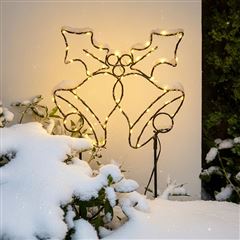 Solight LED vonkajšia dekorácia zvončeky, 100x LED, časovač, 55cm, 3x AA