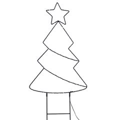 Solight LED vonkajšia dekorácia stromček, 85x LED, časovač, 68cm, 3x AA