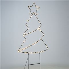 Solight LED vonkajšia dekorácia stromček, 85x LED, časovač, 68cm, 3x AA