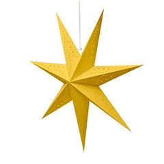 Solight LED vianočná hviezda zlatá, závesná, časovač, 60cm, 20x LED, 2x AA