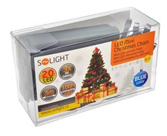Solight LED vianočná reťaz, 3m, 20xLED, 3x AA, modré svetlo, zelený kábel