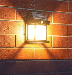 Solight LED solárna lampáš nástenná, teplá biela, 12x17cm, čierna