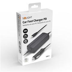 Solight nabíjačka do auta USB-C, 65W, PD fast charger