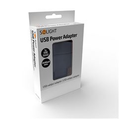 Solight USB nabíjací adaptér, 1x USB, 2400mA, AC 230V, čierny