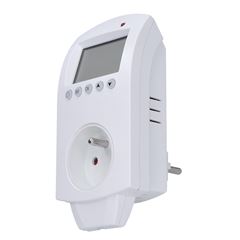 Solight termostaticky spínaná zásuvka, zásuvkový termostat, 230V/16A, režim vykurovania alebo chladenia, rôzne teplotné režimy