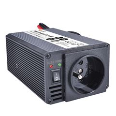 Solight invertor 12V, USB 500mA, kovový, čierny, max. zaťaženie: 200W