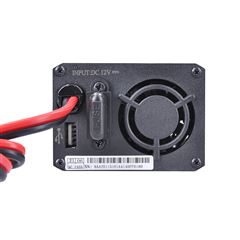 Solight invertor 12V, USB 500mA, kovový, čierny, max. zaťaženie: 200W
