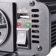 Solight invertor 12V, USB 500mA, kovový, čierny, max. zaťaženie: 300W