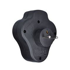 Solight rozbočovač s USB A+C rychlonabíjačkou 20W PD, 2 x 10A, čierny, vypínač