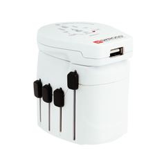 SKROSS cestovný adaptér PRO - World & USB, univerzálny, uzemnený, USB-A 12W