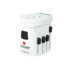 SKROSS cestovný adaptér PRO - World & USB, univerzálny, uzemnený, USB-A 12W