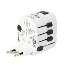 SKROSS cestovný adaptér PRO - World & USB, univerzálny, uzemnený, USB-A 12W