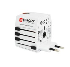 SKROSS cestovný adaptér MUV USB AC, univerzálny, neuzemnený, USB A+C 15W