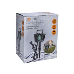Solight záhradný stĺpik IP44, 4 zásuvky, gumový kábel 1,5m