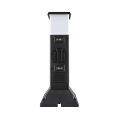 Solight záhradný stĺpik IP44 s LED osvetlením, plast, 2 zásuvky, hranol, čierny