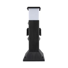 Solight záhradný stĺpik IP44 s LED osvetlením, plast, 2 zásuvky, hranol, čierny