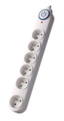 Solight prepäťová ochrana, 150J, 6 zásuviek, 1,5m, biela