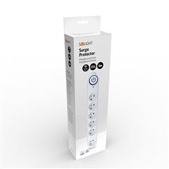 Solight prepäťová ochrana, 150J, 6 zásuviek, 5m, biela