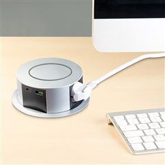 Solight 3z + USB A+C 20W PD, Wireless 10W, výsuvný blok zásuviek, 2m,  strieborný