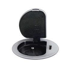 Solight 1z + USB-C 20W PD vstavaná zásuvka, 2m, strieborná