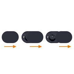 Solight 1z + USB A+C 20W PD vstavaná zásuvka s posuvným viečkom, 2m, matná čierna