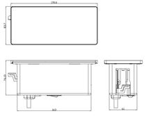 Solight vestavný blok zásuviek s posuvným krytom, 2 zásuvky, USB A+C 20W PD, 2m, strieborný