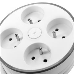 Solight 4z predlžovací prívod, 2m, 3 x 1mm2, biely, vypínač