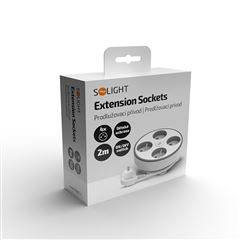 Solight 4z predlžovací prívod, 2m, 3 x 1mm2, biely, vypínač