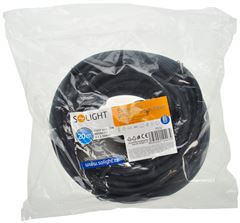 Solight predlžovací prívod - spojka, 1 zásuvka, 20m, 3 x 1,5mm2, gumová, čierna