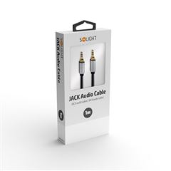Solight JACK audio kábel, JACK 3,5mm konektor - JACK 3,5mm konektor, stereo, blister, 1m