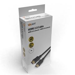 Solight HDMI kábel s Ethernetom, HDMI 2.0 A konektor - HDMI 2.0 A konektor, blister, 3m