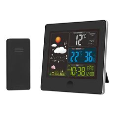 Solight meteostanica, farebný LCD, teplota, vlhkosť, RCC, čierna