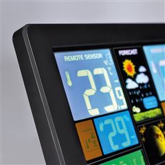 Solight meteostanica, extra veľký farebný LCD, teplota, vlhkosť, tlak, RCC, USb nabíjanie, čierna