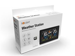 Solight meteostanica, extra veľký farebný LCD, teplota, vlhkosť, tlak, RCC, USb nabíjanie, čierna