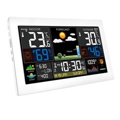 Solight meteostanica, extra veľký farebný LCD, teplota, vlhkosť, tlak, RCC, USB nabíjanie, biela