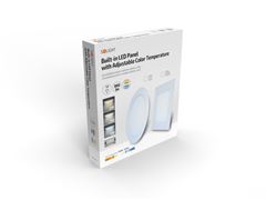 Solight LED mini panel CCT, podhľadový, 12W, 900lm, 3000K, 4000K, 6000K, štvorcový