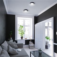Solight LED mini panel CCT, prisazený, 12W, 900lm, 3000K, 4000K, 6000K, okrúhly, čierna farba