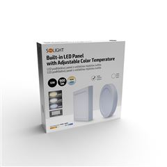 Solight LED mini panel CCT, prisazený, 12W, 900lm, 3000K, 4000K, 6000K, štvorcový