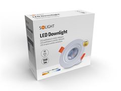 Solight LED podhľadové svietidlo bodové, 9W, 720lm, 3000K, okrúhle, biele