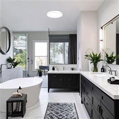 Solight LED mini panel kúpeľňový 2v1, 3CCT, podhľadový / prisadený, 18W, 1530lm, IP54, biela, okrúhly